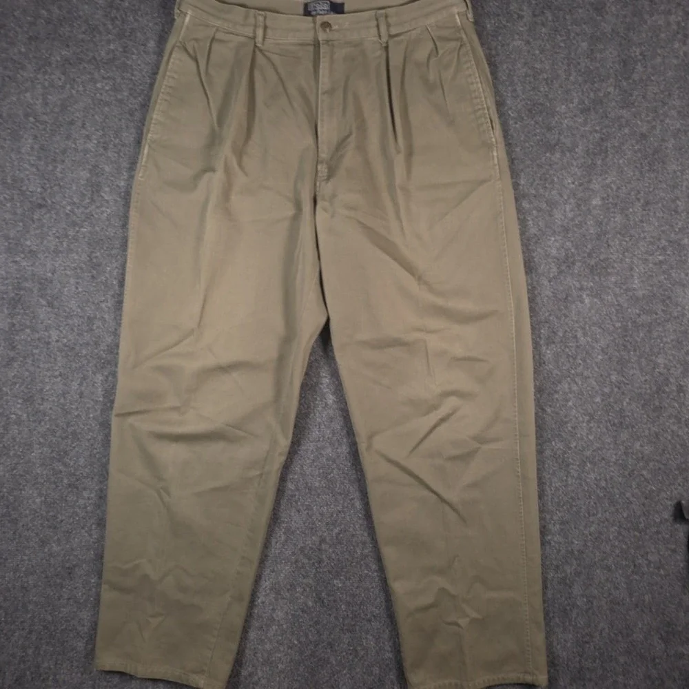 Polo Ralph Lauren Andrew Pants Mens 34x30* Green Pleated Chino Vintage READ